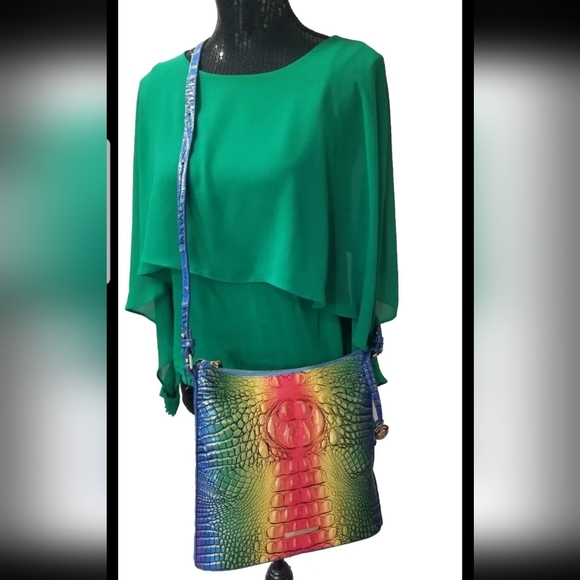 NWT BRAHMIN KATIE POPSICLE OMBRE MELBOURNE CROSSBODY & ADY WALLET - Picture 5 of 16